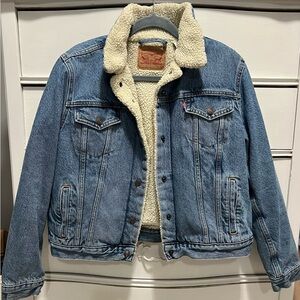 Levi's Cream Sherpa Lined Jacket